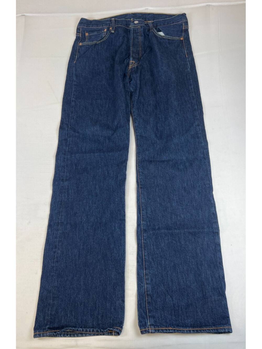 Levi's 501 Men 36(32)x34 Blue Straight Leg Original Button Fly Jeans 100% Cotton